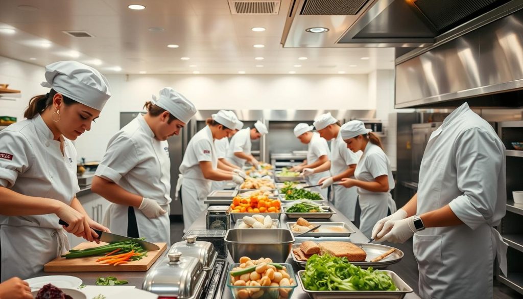 Pret A Manger kitchen staff